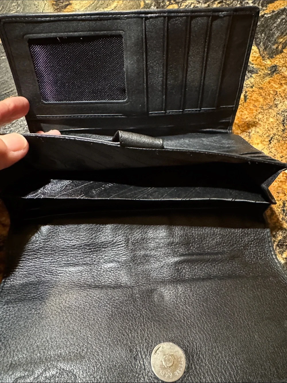 Black Stingray Leather Clutch Wallet - Women Accessories
